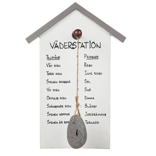 Väderstation, tavla i trä