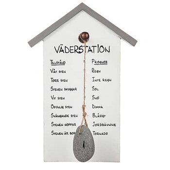 Väderstation, tavla i trä