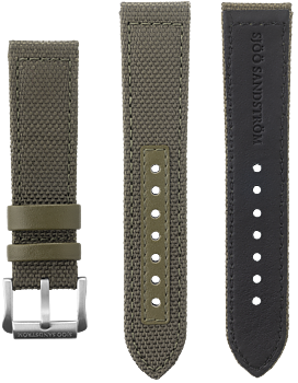 202401 Sjöö Sandström 202401 Sjöö Sandström grönt vävt band med C-spänne 22 mm