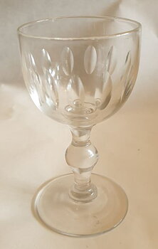  Liqueur glass olive cut baluster stem