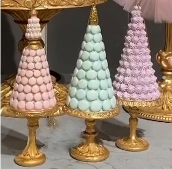 Tårta dekoration rosa grön gredelin shabby chic lantlig stil - 2
