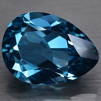 Piedra preciosa de topacio azul de Londres natural genuino en forma de gota de lujo de 3,33 quilates