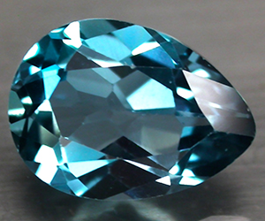 Piedra preciosa de topacio azul de Londres natural genuino en forma de gota de lujo de 3,33 quilates - 2