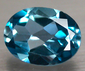 Piedra preciosa de topacio azul de Londres natural genuina de forma ovalada de lujo de 1,41 quilates