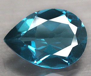 Piedra preciosa de topacio azul de Londres natural genuino en forma de gota de lujo de 2,70 quilates - 3