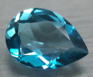 Piedra preciosa de topacio azul de Londres natural genuino en forma de gota de lujo de 2,70 quilates
