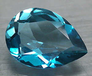Piedra preciosa de topacio azul de Londres natural genuino en forma de gota de lujo de 2,70 quilates