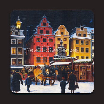 Julmarknaden Glasunderlägg Jan Bergerlind - G4