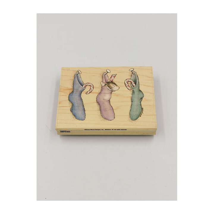 Stampabilities  Rubber Stamps Second Hand - House Mouse Candy Cane Dreams