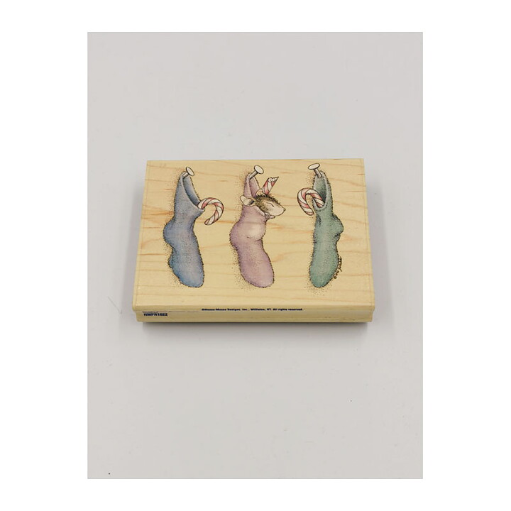 Stampabilities  Rubber Stamps Second Hand - House Mouse Candy Cane Dreams