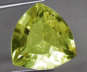 Piedra preciosa de cuarzo limón natural con forma de trilliante lujosa grande de 10,95 ct
