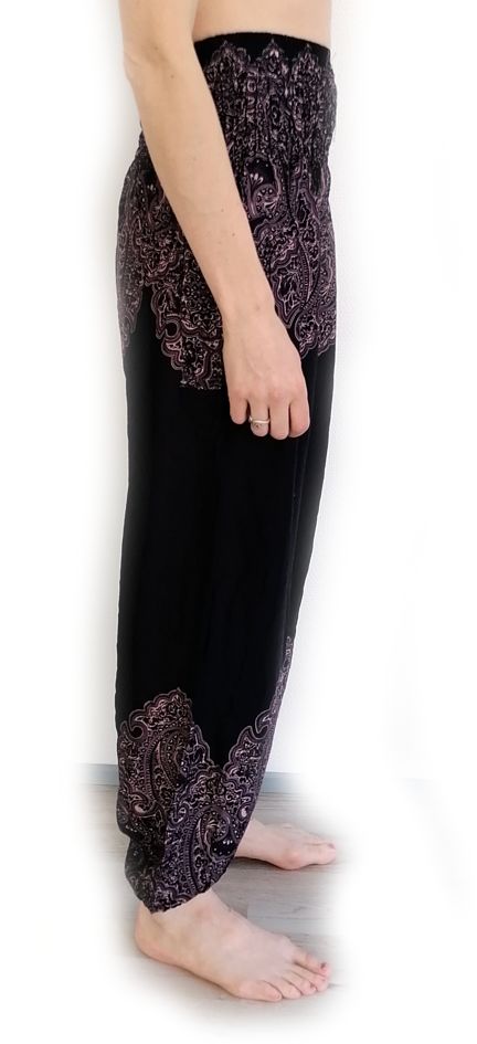 Mörk Lila Mandala  Raka ben byxor  - 4