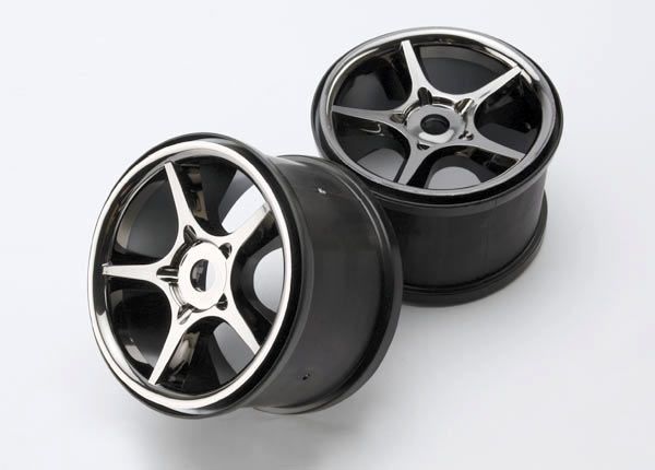Traxxas 5372x Wheels Gemini Black Chrome (17mm) 3.8" (2)