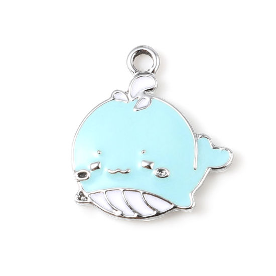 Charm Enameld Wale , lt blue