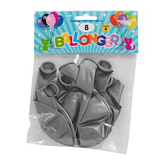 Balloons Metallic Silver 8 pack