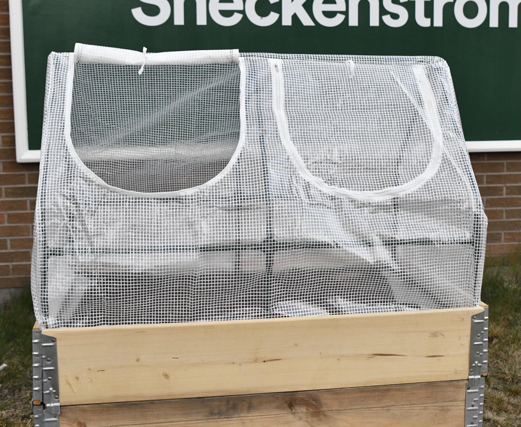 Pallkrageväxthus med armerat vitt plastöverdrag  - 4