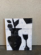 Såld "Blanc et noir"/ petite 2, tavla akryl orginal