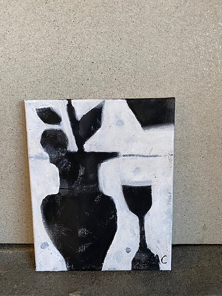 Såld "Blanc et noir"/ petite 2, tavla akryl orginal