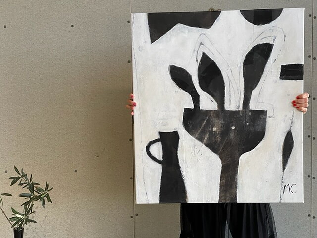 "Blanc et noir"/ grande, tavla akryl orginal