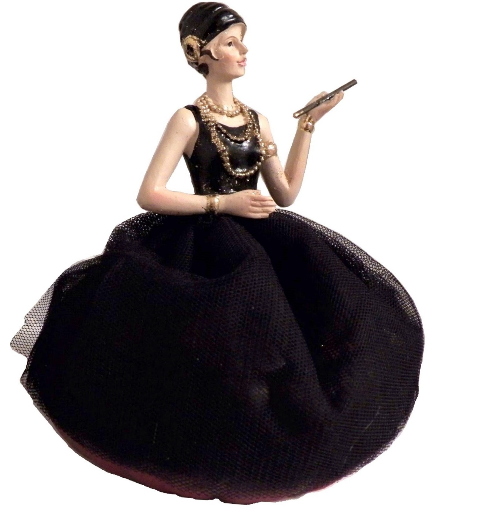 Ask med art deco figurin jugend art Noveau Gårdsromantik