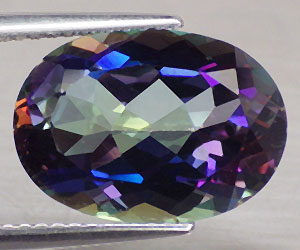 Piedra preciosa de cuarzo arcoíris natural ovalada grande de 7,30 ct muy hermosa - 3