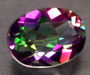 1.52 ct Sparkling Beautiful 8x6mm Oval Natural Rainbow Azotic Topaz Gemstone - 3
