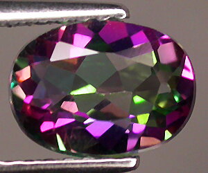 1.52 ct Sparkling Beautiful 8x6mm Oval Natural Rainbow Azotic Topaz Gemstone