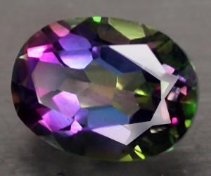 Piedra preciosa de topacio azotico arcoíris natural ovalada hermosa de 1,73 quilates de 8x6 mm - 3
