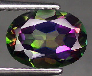 1.73 ct Sparkling Beautiful 8x6mm Oval Natural Rainbow Azotic Topaz Gemstone