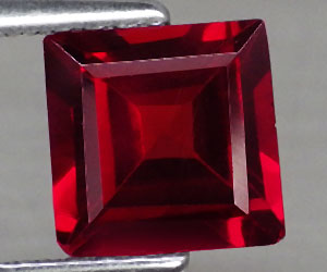 Piedra preciosa de granate piropo natural cuadrada de 6,2 mm cuadrada y brillante de 1,28 ct