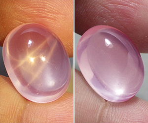 Piedra preciosa de cuarzo rosa estrella natural inusual grande de 9,10 ct - 2