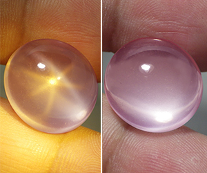 Piedra preciosa de cuarzo rosa con estrella natural inusual de 16,79 ct - 2
