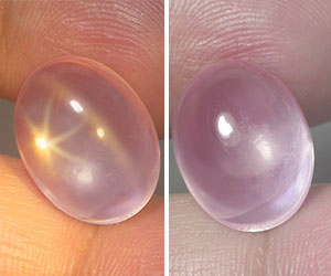 Piedra preciosa de cuarzo rosa estrella natural inusual grande de 9,43 ct - 2