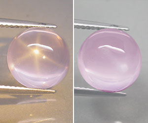 Piedra preciosa de cuarzo rosa estrella natural inusual grande de 5,70 ct - 2