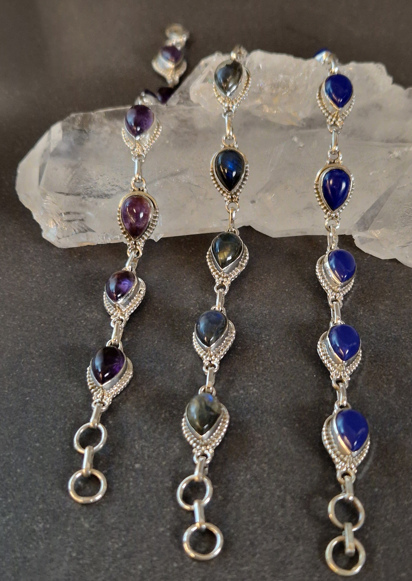 Silverarmband med Cabochon - Droppe