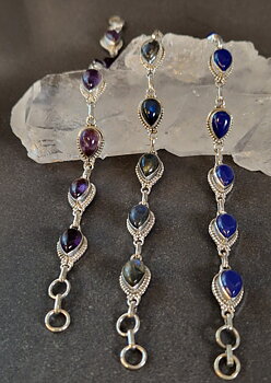 Silverarmband med Cabochon - Droppe