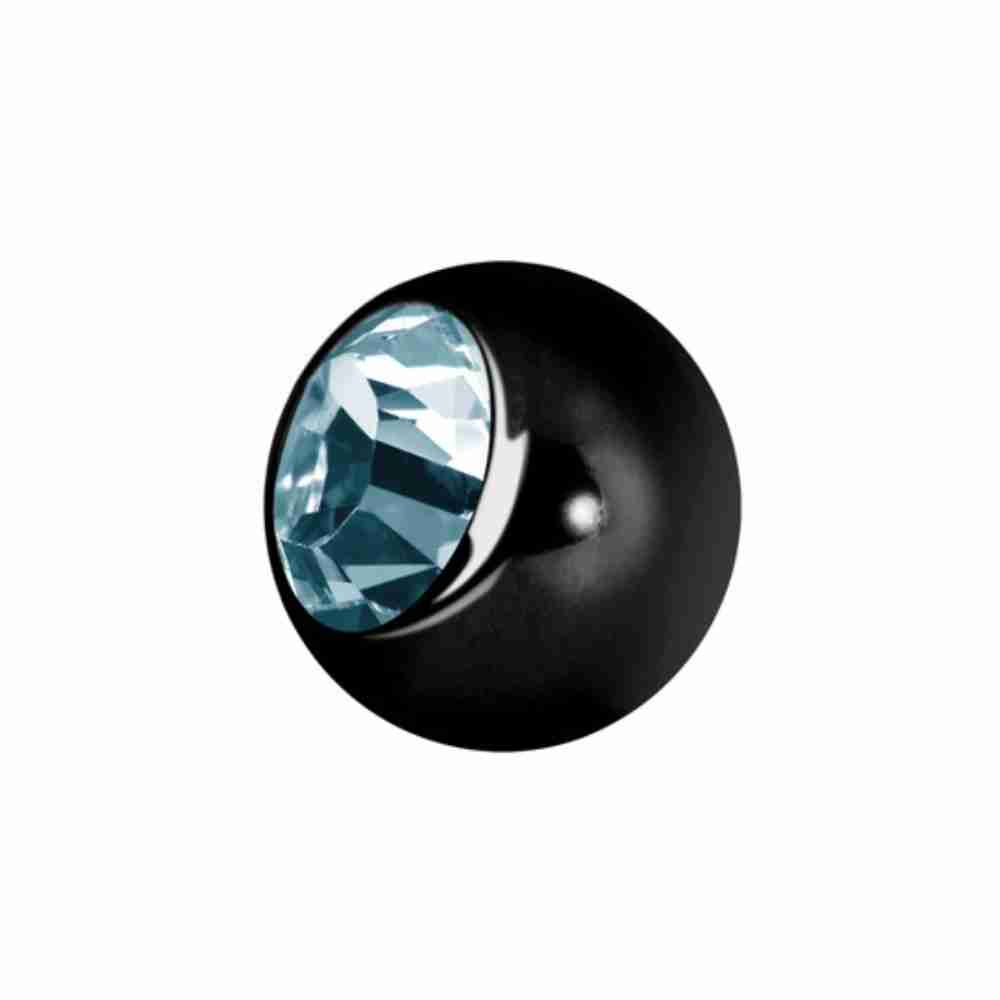 Liten extrakristall - 1,2 mm - 2,5 mm - Svart - Ljusblå kristall