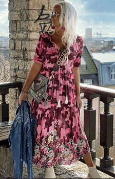 Dixi Camo Dress  Pink