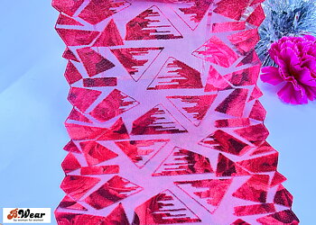Cool non-stretch embroidered lace in red