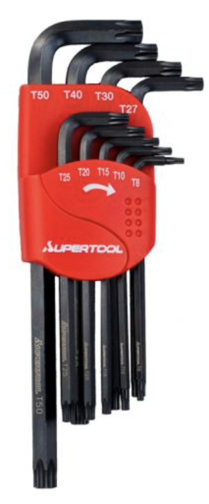 Torxnyckelsats T8, T10, T15, T20, T25, T27, T30, T40, T50