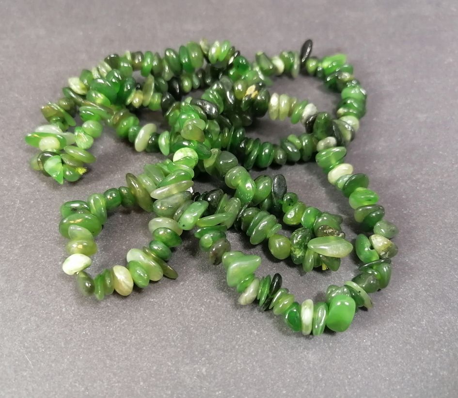 Nefrit Jade Chip Armband - AA kvalitet