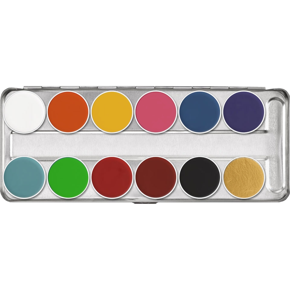 Aquacolor palett FP NEW VERSION 12 färger - Kryolan
