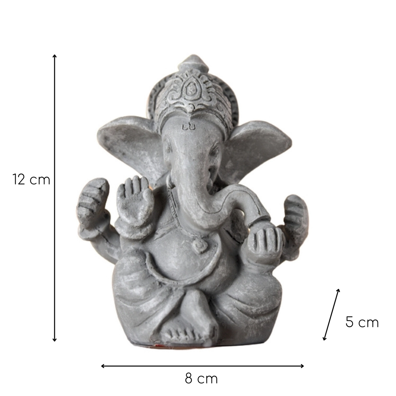 Ganesha Statue made from Sandstone H=12cm, W=8cm, D=5cm - 2