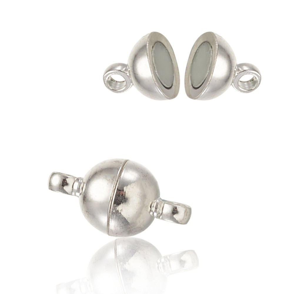 Magnetlås , rund silver