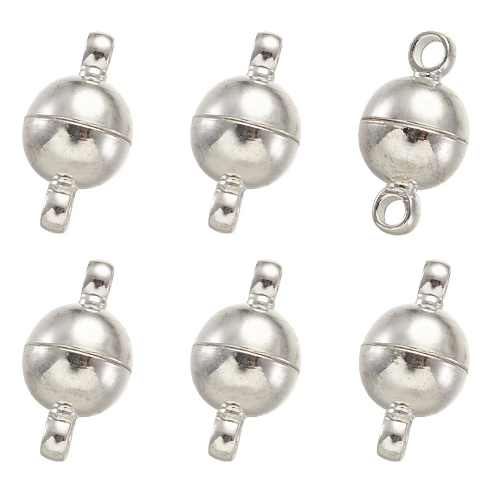 Magnetlås , rund silver - 2