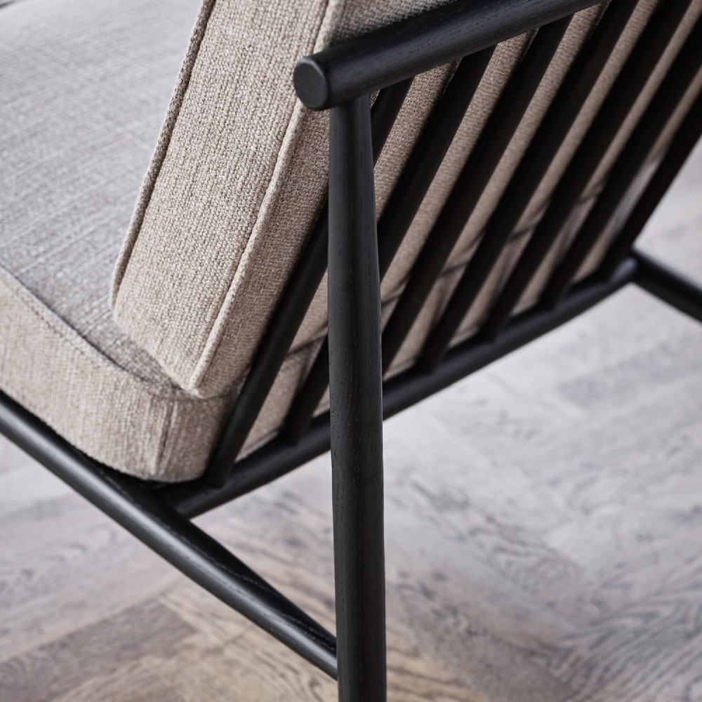 Domus Armchair - Wood Ebony Stained Oak (Fabric) - DUX - 2
