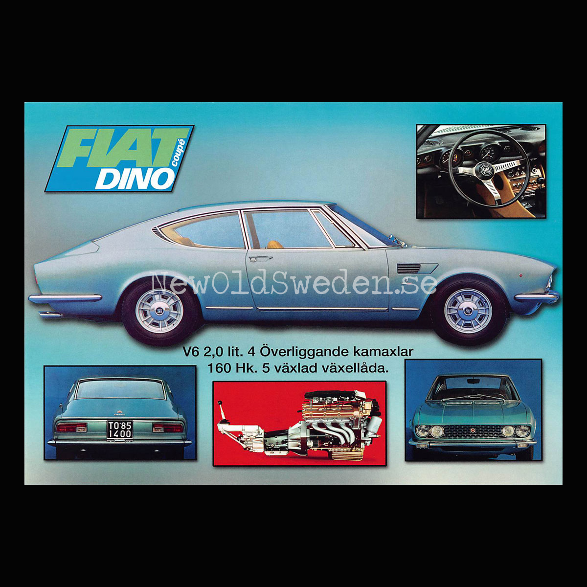 FIAT DINO coupé V6 - Vykort A5