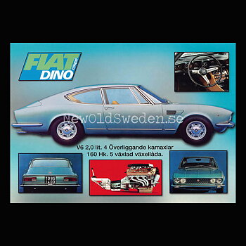 FIAT DINO coupé V6 - Vykort A5