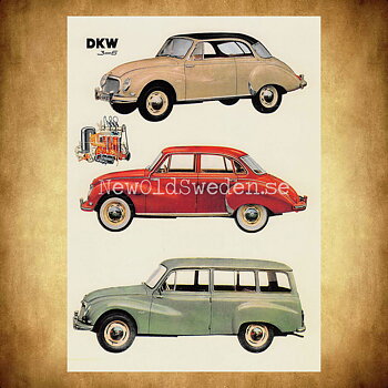 DKW 3=6  1955-1956 - Vykort A5