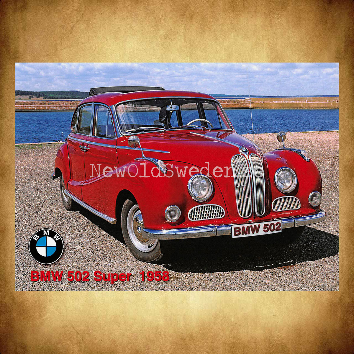 BMW 202 Super 1958 - Vykort A5 - 2